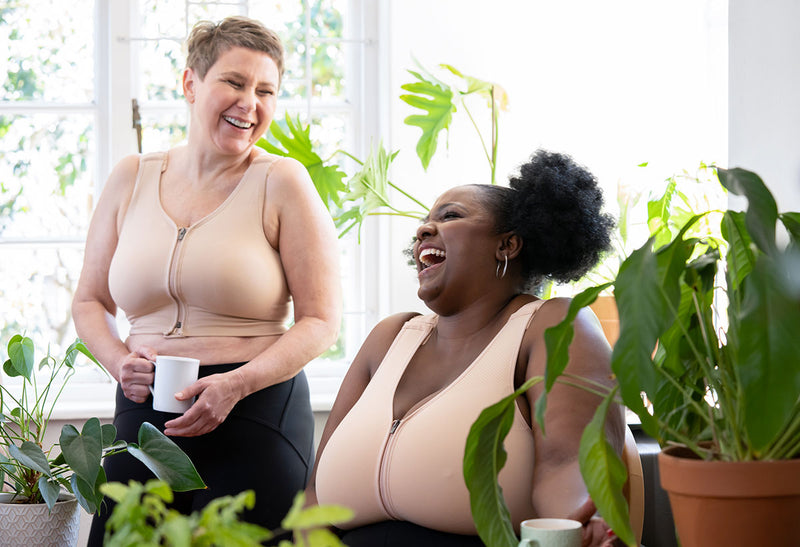 Bra designed with surgeons, technical and aesthetic underwear designers, breast scientists, recovery experts and patients. 