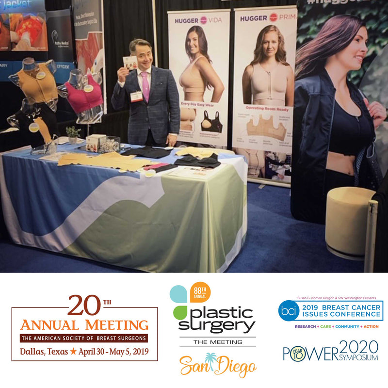 You may have seen us at these conferences for surgeons, medical professionals, lymphedema specialists, and breast cancer support options. Hugger bras are used as Post-surgical bras, lymphedema bras, everyday bras and also as chemo bras, nursing bras.