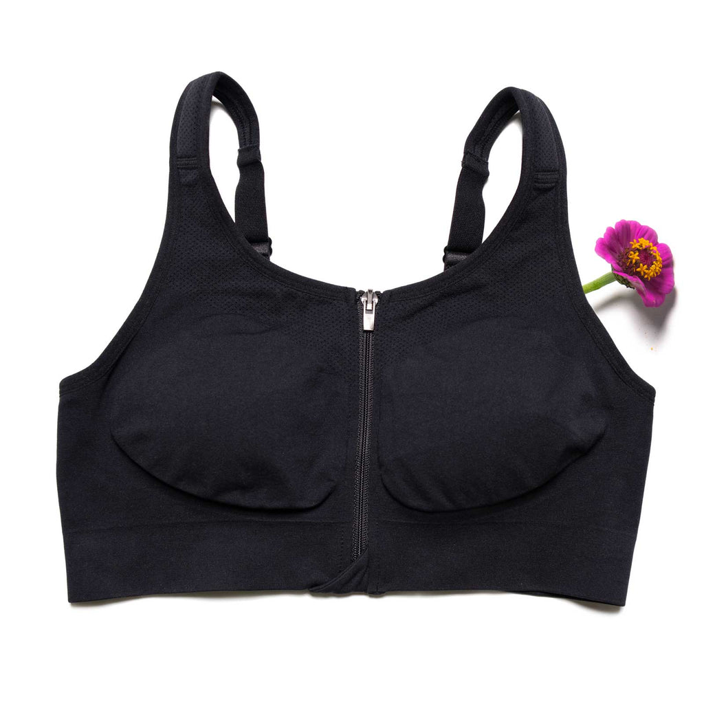 HuggerVIDA in Prairie Dawn Pink - Medium compression. Everyday, wire-free bra for comfort and support.Made especially for those want lower compression that still shapes & supports for really comfortable wear; women who prefer to sleep in a bra; those transitioning from a higher compression garment post-surgically; women needing a comfortable go-to bra for the demands of daily life. Daily bra. Sleep bra. Comfy bra. Easy bra sizes. Go to bra.